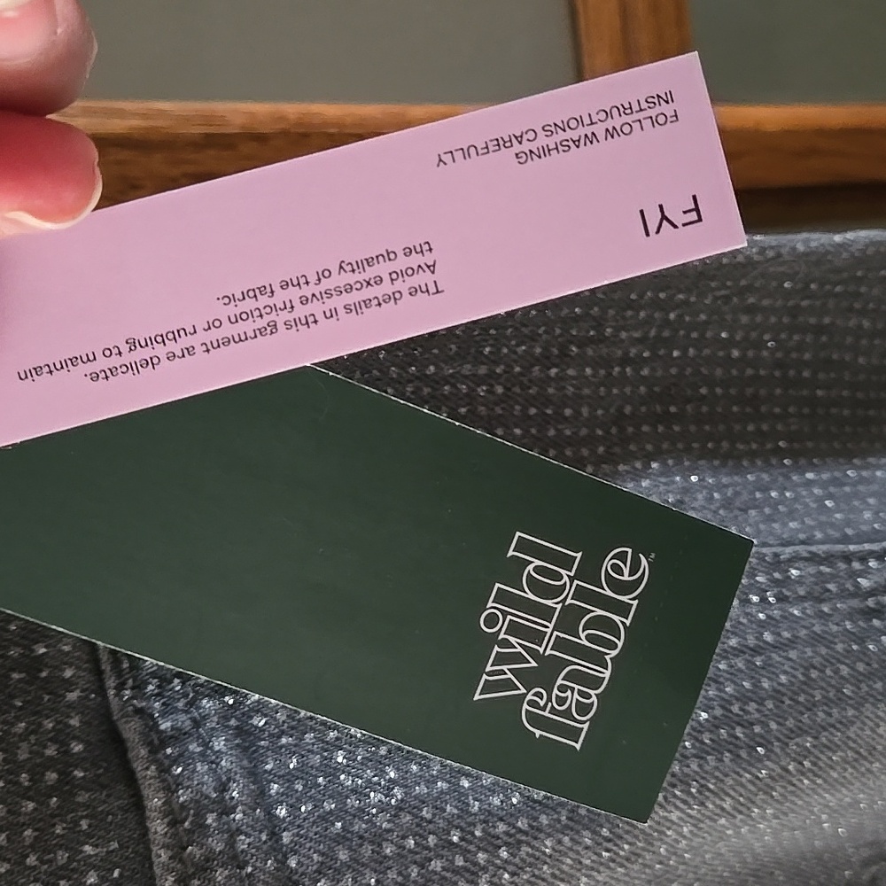 Women Bling Gray Mid-Rise 90's Relaxed Straight Jeans Wild Fable Denim - Picture 9 of 17